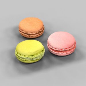 3 Macarons Pink Brown Green