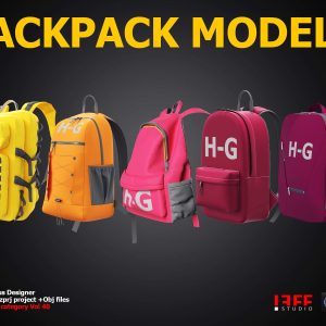 5 Backpack models Marvelous designer