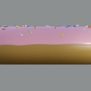 donut-3d-model-low-poly-obj-mtl-fbx-stl-dae