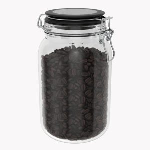 Glass kitchen jar with contents 04