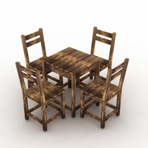 Wood Table Chair Set